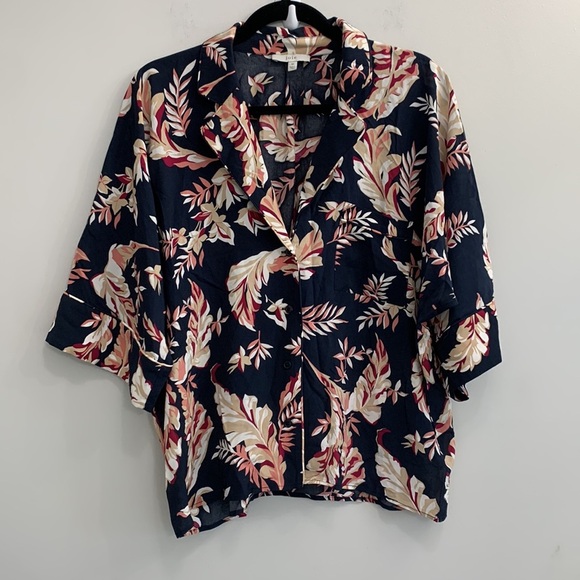 JOIE floral tropical print Summer casual blouse - Picture 4 of 9